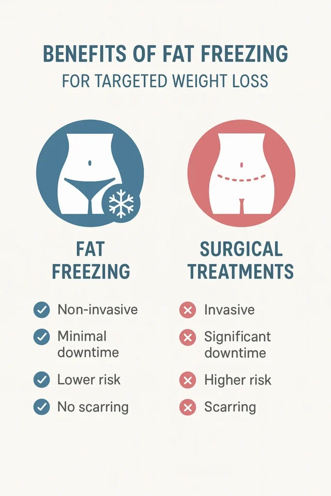 graphic showing the benefits of fat freezing Greater London (Kingston upon Thames)