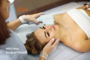 Woman having Hi-Fu to reduce wrinkles Greater London (Kingston upon Thames).