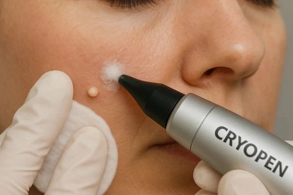 Woman receiving milia removal treatment Greater London (Kingston upon Thames)
